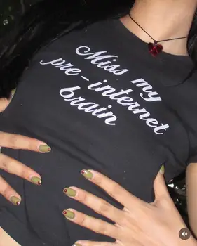Шрифт Y2k Style, сексуальные модные минималистичные топы с принтом в стиле ретро 90-х, женская футболка с коротким рукавом в стиле трэш-панк, забавная эстетическая футболка в стиле эмо