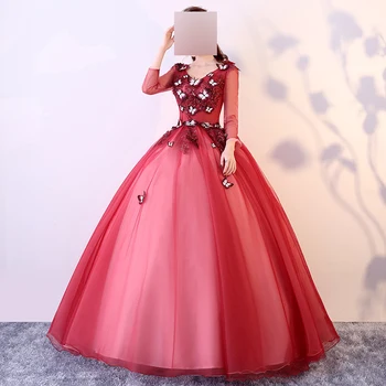 Элегантное бальное платье, Женские Пышные платья, Тюлевые аппликации, платья для выпускного, Дня Рождения, Маскарада, вечеринки, торжественного Vestido De Noche 0