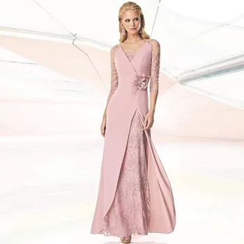 Элегантные платья для матери невесты из розового шифона больших размеров для свадеб, вечерние платья с 0