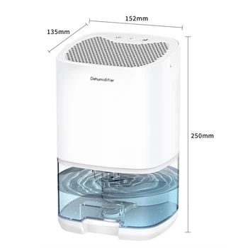Электрический портативный осушитель воздуха большой емкости объемом 1 л, Влагопоглотитель для домашней ванной комнаты, Умный бесшумный осушитель воздуха, Очиститель, ночник