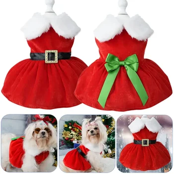 Юбка для косплея домашних животных, платье для собак, юбка для щенков с милым принтом, Вечернее платье, Нарядная юбка принцессы, Зимняя теплая Рождественская одежда, реквизит для фотосессии 0