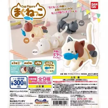 Японская натуральная игрушка-капсула Gashapon, Кавайные Шарнирные фигурки кошек, Настольная декоративная модель, кукла, подарки для детей