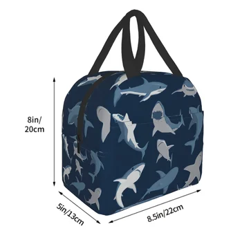 Многоразовая портативная сумка для ланча Comic Shark, сумка-холодильник с цветочной изоляцией, сумка-тоут для путешествий в колледж, для девочек и мальчиков, для пикника в офисе. 1