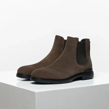 Фирменные дизайнерские ботинки Cortina Chelsea из старого текстиля ручной полировки, могут гибко сочетаться с деловой и повседневной одеждой. 1