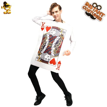 Костюм короля сердец для мужчин, косплей, карнавальные карты, костюм для игры в покер, забавное вечернее платье для взрослых, король Хэллоуина 2