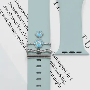 Металлические подвески Украшение ремешка для часов Кольцо для Apple Бриллиантовое Украшение для браслета iwatch Силиконовый ремешок Ювелирные Аксессуары 2