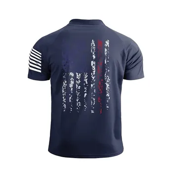 Мужская рубашка поло, рубашка для гольфа с графическими принтами, отложным воротником с национальным флагом, уличная одежда с короткими рукавами и принтом на пуговицах 2