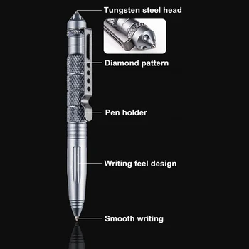 Тактическая ручка Многофункциональная мини-карманная противоскользящая ручка Портативный инструмент для выживания в походах на открытом воздухе 2
