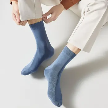Тонкие хлопчатобумажные мужские хлопчатобумажные носки со средней трубкой, спортивный дезодорант, впитывающий пот и антибактериальное сочетание 2