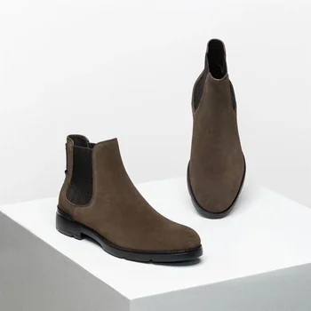 Фирменные дизайнерские ботинки Cortina Chelsea из старого текстиля ручной полировки, могут гибко сочетаться с деловой и повседневной одеждой. 2