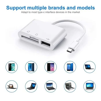 3 In1 Type-C Micro-USB SD TF Телефон OTG Card Reader Адаптер SD Card Reader для Samsung Galaxy для Планшета, Черный 3