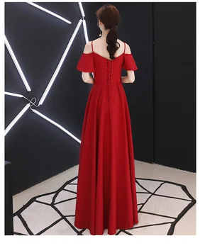 Вечерние платья Beauty Emily Burgundy с сексуальными бусинами 2020, длинная линия для женщин, вечерние платья для вечеринок, выпускные платья для вечеринок 3
