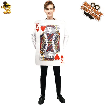 Костюм короля сердец для мужчин, косплей, карнавальные карты, костюм для игры в покер, забавное вечернее платье для взрослых, король Хэллоуина 3
