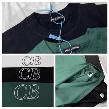 Новое 
 Черные футболки Cole Buxton для мужчин и женщин, повседневная простая футболка с полым логотипом CB с коротким рукавом Harajuku 3