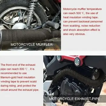 Термообертка В рулоне термообертки с прочным тепловым кожухом для мотоцикла есть антикоррозийная теплозащитная лента с завязками из нержавеющей стали 3
