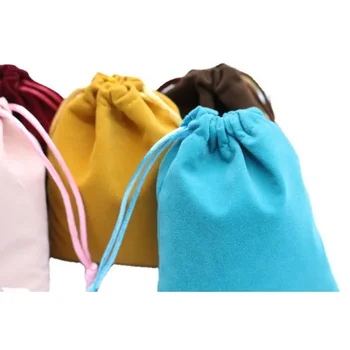Утолщенная байковая сумка на шнурке, сумка для ювелирных изделий, упаковка из деревянных бусин, мобильная сумка на шнурке 3