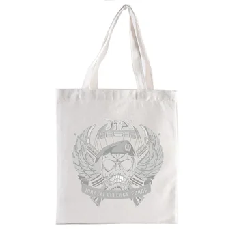 Холщовая хозяйственная сумка с логотипами Сил обороны на иврите, сумки-тоут, эстетичные повседневные сумки, женская сумка-тоут, забавная покупательница 3