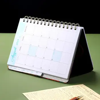 Дневник-блокнот премиум-класса в цветочной тематике, Блокнот формата А5, Ежемесячный планировщик с ровным почерком, Утолщенные страницы, календарь на катушечном кольце 4