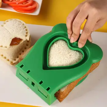 Легко моющийся резак для сэндвичей Герметик для резки сэндвичей из нержавеющей стали В форме сердца / медведя для детских обедов 4