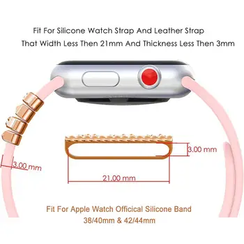 Металлические подвески, Декоративное кольцо для ремешка Apple Watch, Бриллиантовое украшение, смарт-часы, силиконовый ремешок, Аксессуары для браслета iwatch 4
