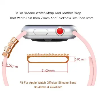 Металлические подвески Украшение ремешка для часов Кольцо для Apple Бриллиантовое Украшение для браслета iwatch Силиконовый ремешок Ювелирные Аксессуары 4