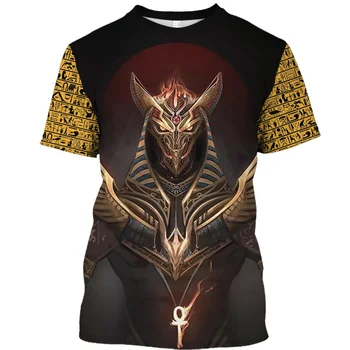 Новые летние мужские и женские футболки в стиле хип-хоп с интересным графическим рисунком, футболка с изображением египетского фараона, модные уличные футболки с 3D-принтом 4