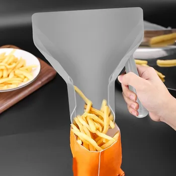 Пластиковый совок для чипсов Загрузчик картофеля Фри Лопата для упаковки чипсов Воронка для лопаты для попкорна быстрого приготовления Правая ручка 4
