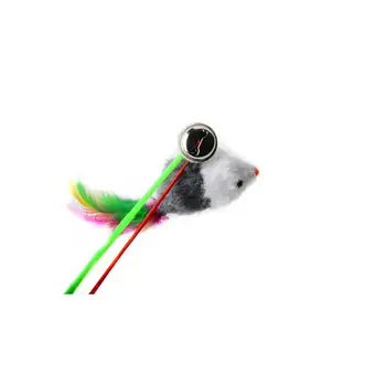 Тип удочки Красочная забавная кошачья палка в форме мыши, Эластичная веревка, Телескопическая удочка, реквизит для снятия скуки, интерактивные игрушки для ловли рыбы 4