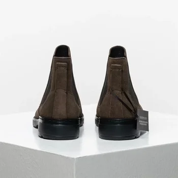 Фирменные дизайнерские ботинки Cortina Chelsea из старого текстиля ручной полировки, могут гибко сочетаться с деловой и повседневной одеждой. 4