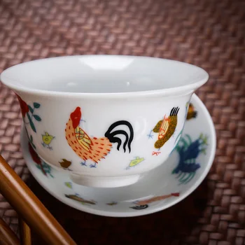 Имитирующий Династию Мин чайный сервиз гай ван из Костяного Фарфора Чайные Сервизы Дэхуа гайвань чайный фарфоровый горшок для путешествий Красивый легкий чайник 5