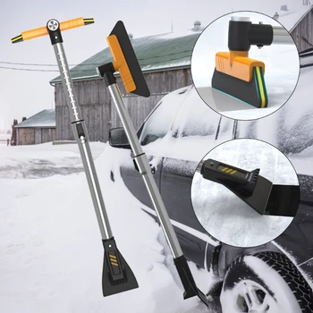 Инструмент для чистки снегоуборщика Регулируемая Выдвижная EVA Лопата для снега Щетка для удаления снега Лобовое стекло Метла для снега для автомобиля внедорожника грузовика 5