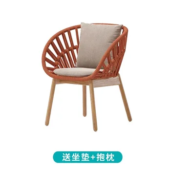 Креативное ротанговое кресло на открытом воздухе, диван, балкон для отдыха, одноместное кресло во внутреннем дворе, модельный номер для отдыха, кровать и завтрак, мебель из ротанга 5