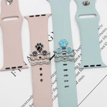 Металлические подвески Украшение ремешка для часов Кольцо для Apple Бриллиантовое Украшение для браслета iwatch Силиконовый ремешок Ювелирные Аксессуары 5