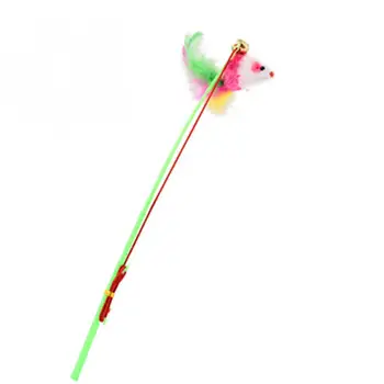 Тип удочки Красочная забавная кошачья палка в форме мыши, Эластичная веревка, Телескопическая удочка, реквизит для снятия скуки, интерактивные игрушки для ловли рыбы 5