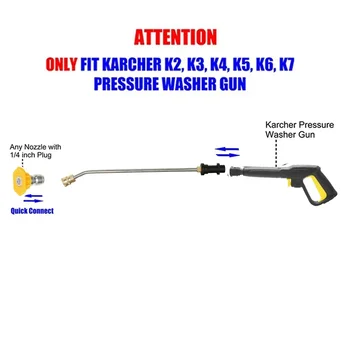 Удлинитель Водяного Пистолета Высокого Давления для Струйной Очистки Автомобилей Karcher K2 K3 K4 K5 K6 K7 с Насадкой 1/4 Дюйма 5