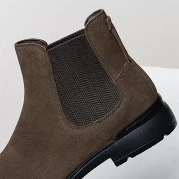 Фирменные дизайнерские ботинки Cortina Chelsea из старого текстиля ручной полировки, могут гибко сочетаться с деловой и повседневной одеждой. 5